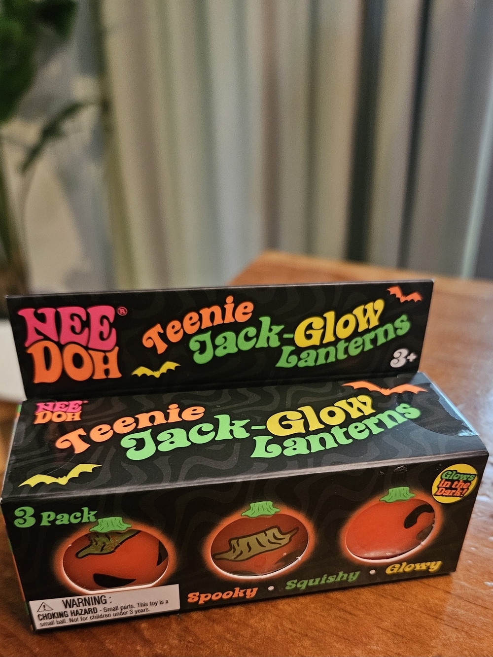 Needoh Teenie Jack-Glow Lanterns - Orange Glow (3 Pack) Authentic